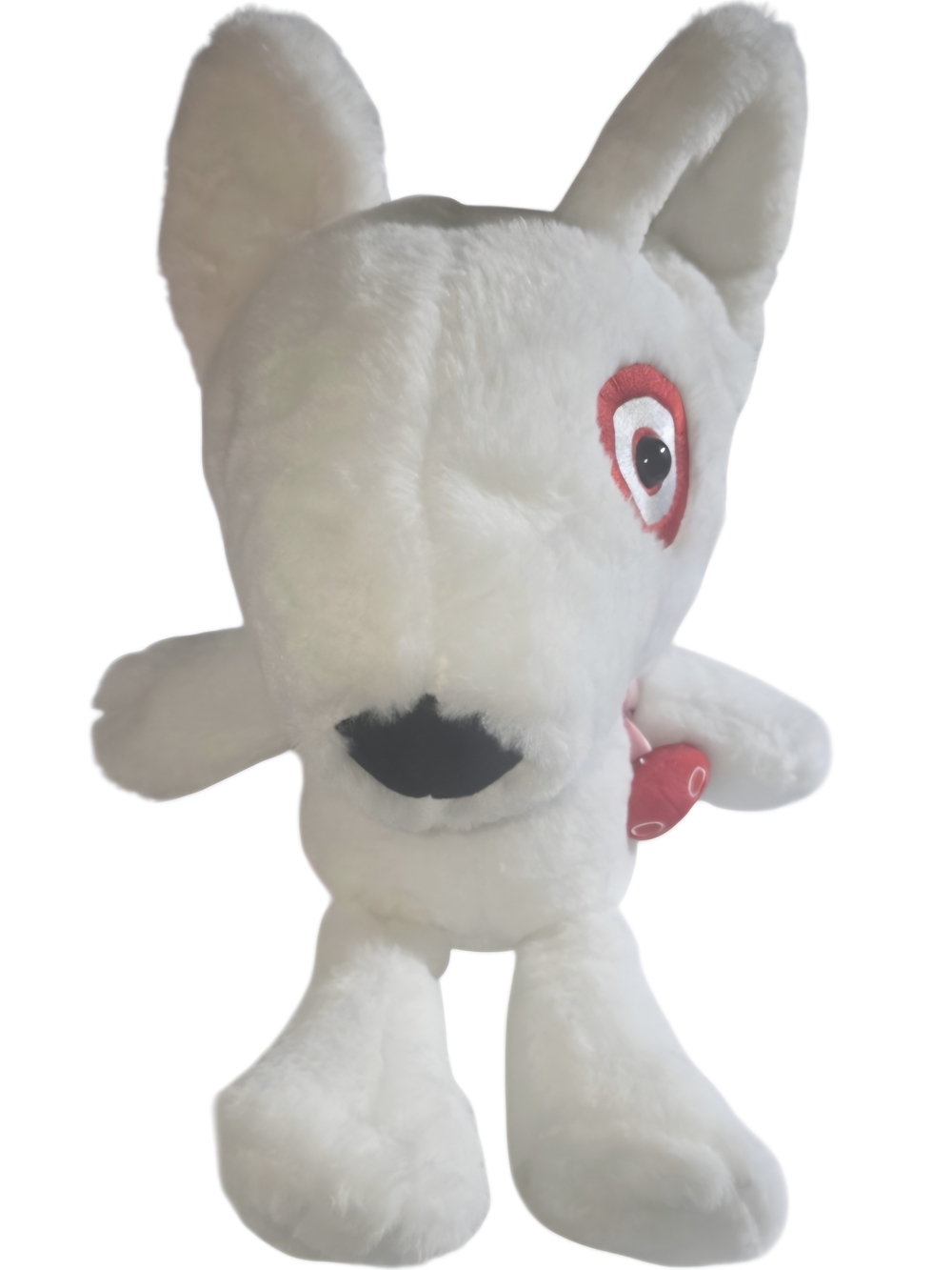 Target White Plush Dog Toy with Red Eye Accent